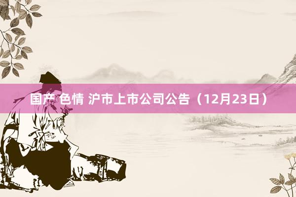 国产 色情 沪市上市公司公告（12月23日）